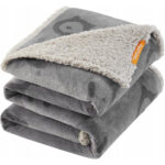 FEANDREA Patura impermeabila XXL pentru caini, fleece si flanel, fata dubla, 203x152 cm, gri