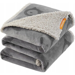 FEANDREA Patura impermeabila XXL pentru caini, fleece si flanel, fata dubla, 203x152 cm, gri