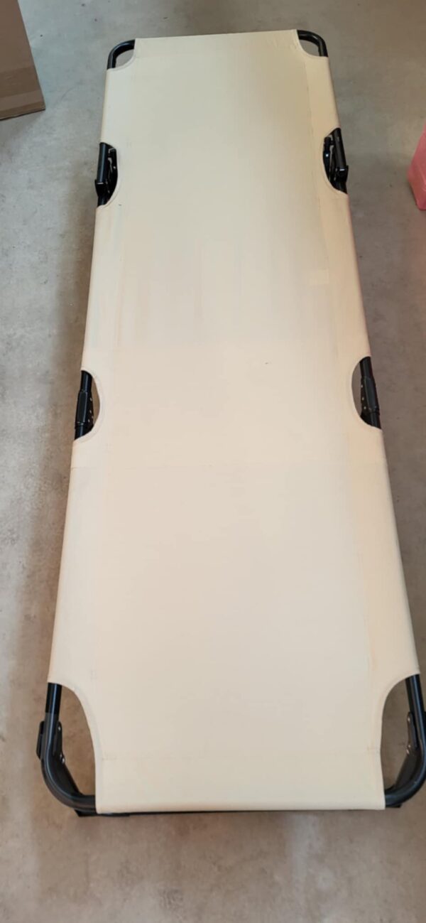 RESIGILAT: Sezlong pliabil cu parasolar, 188x57x38cm, sarcina 120kg, crem - imagine 2