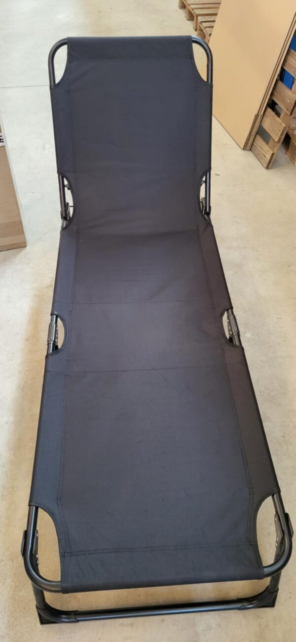 RESIGILAT: Sezlong pliabil cu parasolar, 188x57x38cm, sarcina 120kg, gri antracit - imagine 2