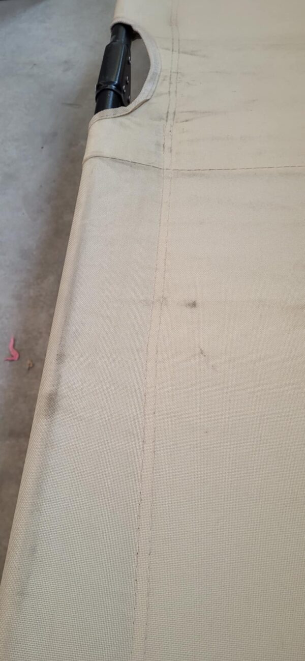 RESIGILAT: Sezlong pliabil cu parasolar, 188x57x38cm, sarcina 120kg, crem - imagine 3