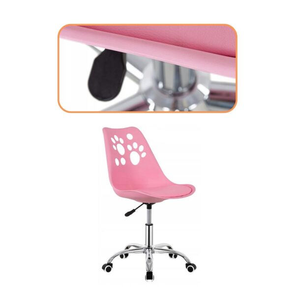Scaun birou ergonomic, cu sezut din spuma, reglabil pe inaltime, maxim 120 kg, 90x49x48 cm, roz - imagine 3