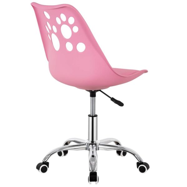 Scaun birou ergonomic, cu sezut din spuma, reglabil pe inaltime, maxim 120 kg, 90x49x48 cm, roz - imagine 14