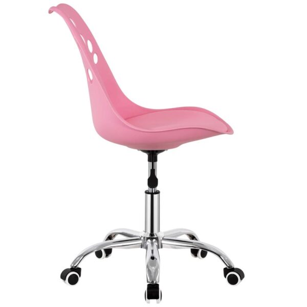 Scaun birou ergonomic, cu sezut din spuma, reglabil pe inaltime, maxim 120 kg, 90x49x48 cm, roz - imagine 15