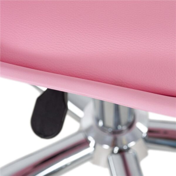 Scaun birou ergonomic, cu sezut din spuma, reglabil pe inaltime, maxim 120 kg, 90x49x48 cm, roz - imagine 17