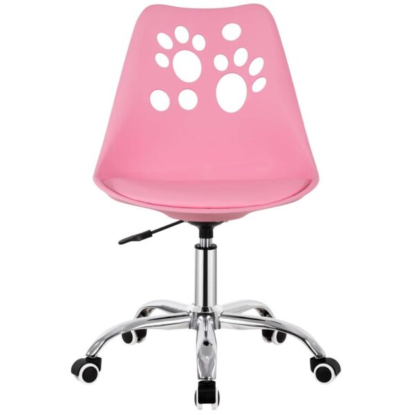 Scaun birou ergonomic, cu sezut din spuma, reglabil pe inaltime, maxim 120 kg, 90x49x48 cm, roz - imagine 22
