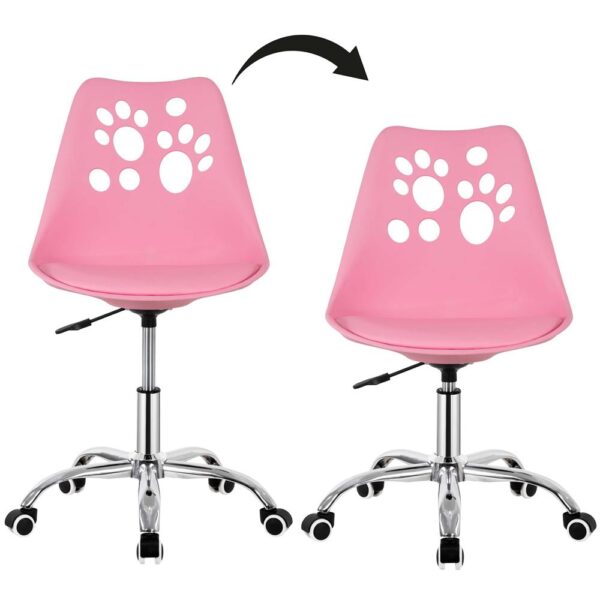 Scaun birou ergonomic, cu sezut din spuma, reglabil pe inaltime, maxim 120 kg, 90x49x48 cm, roz - imagine 23