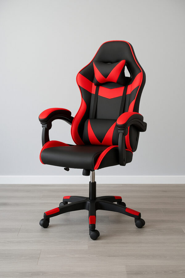 Scaun birou pentru gaming, ergonomic, suport lombar si tetiera, 114-123x55x50 cm, negru si rosu - imagine 21