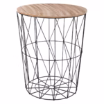 Masuta cafea Atmosphera Kumi, otel si MDF, 47x57 cm, negru