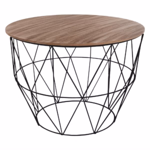 Masuta cafea Atmosphera Atomic, MDF si otel, 56x40 cm, negru