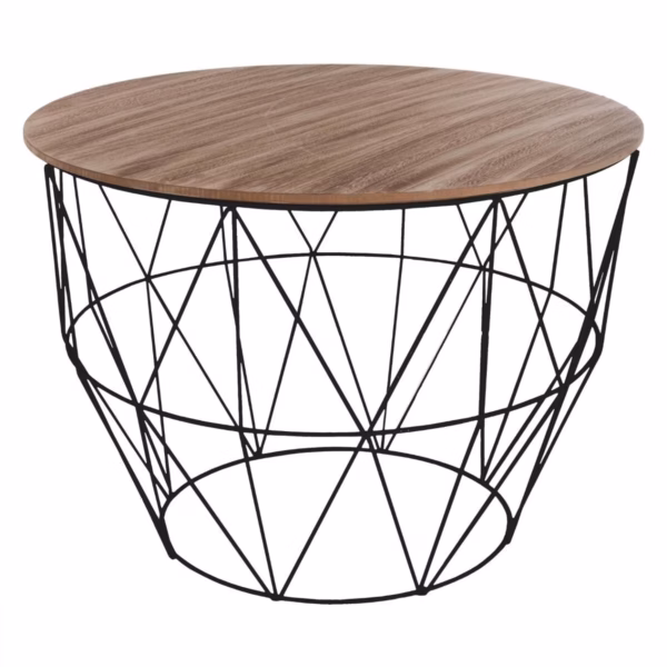 Masuta cafea Atmosphera Atomic, MDF si otel, 56x40 cm, negru