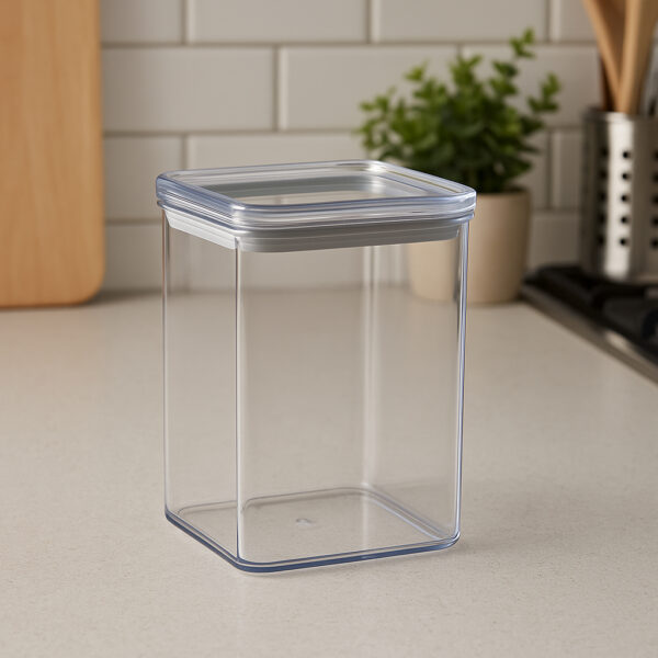 Cutie depozitare patrata 5Five PS, 1 litru, 10x10x14 cm, transparent - imagine 4