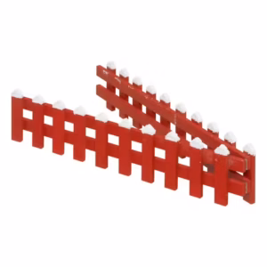 Gard decorativ Craciun pentru brad sau iesle, design festiv, pentru interior si exterior, rosu