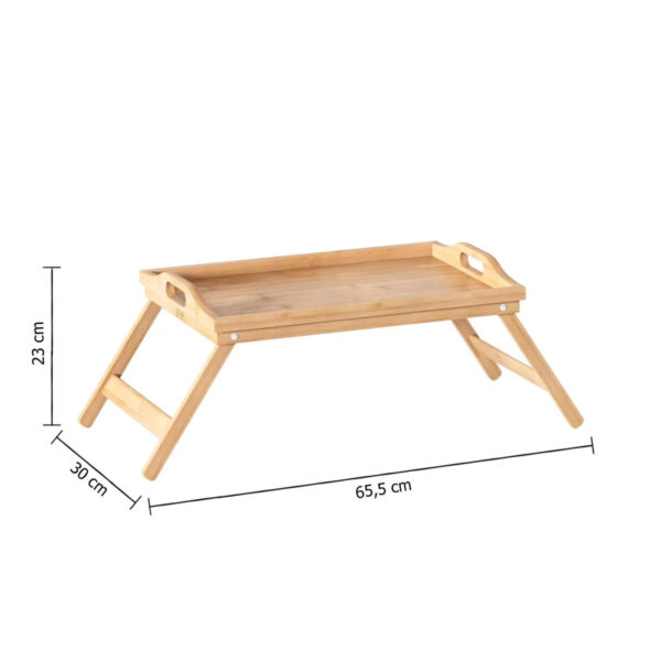Tava mic dejun 5Five Bambou cu picioare pliabile, 50x30x22 cm, MDF si bambus, maro natur - imagine 3