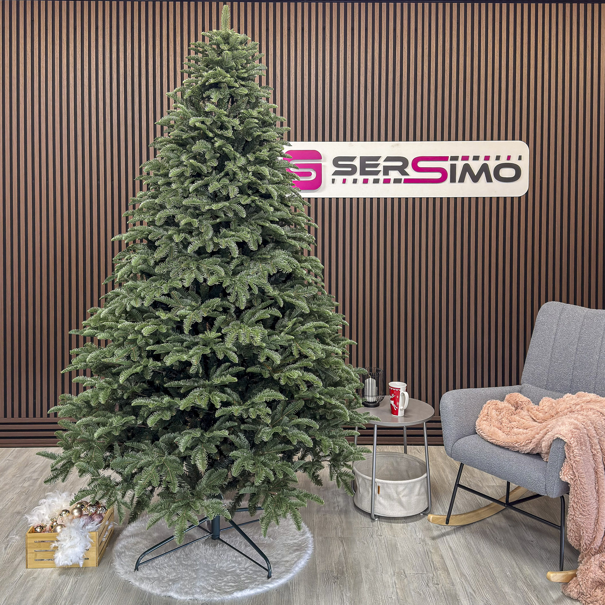 Brad artificial Christmas Deluxe by Sersimo, Alaska, verde, mix 2D+3D, 250 cm - imagine 8