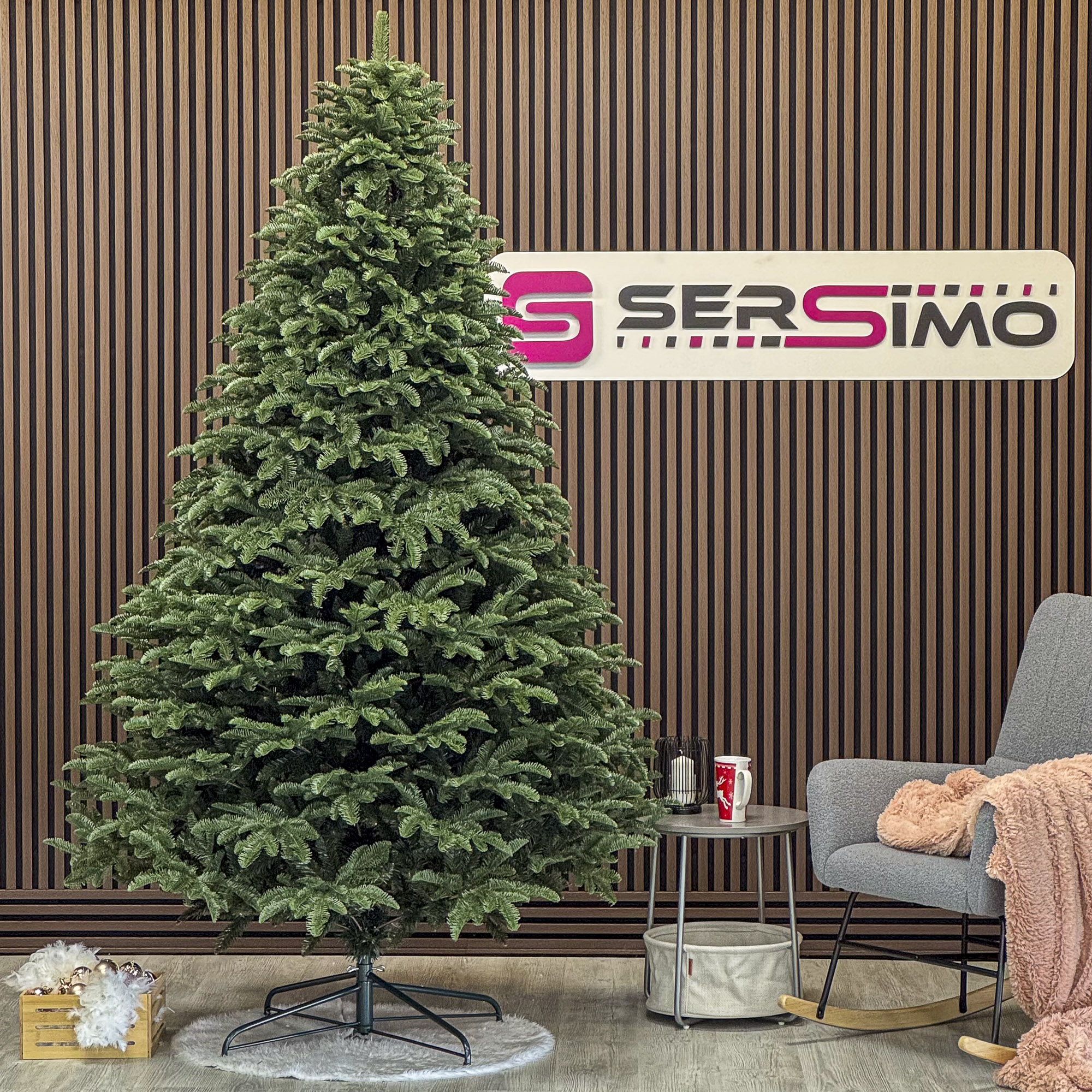 Brad artificial Christmas Deluxe by Sersimo, Alaska, verde, mix 2D+3D, 250 cm