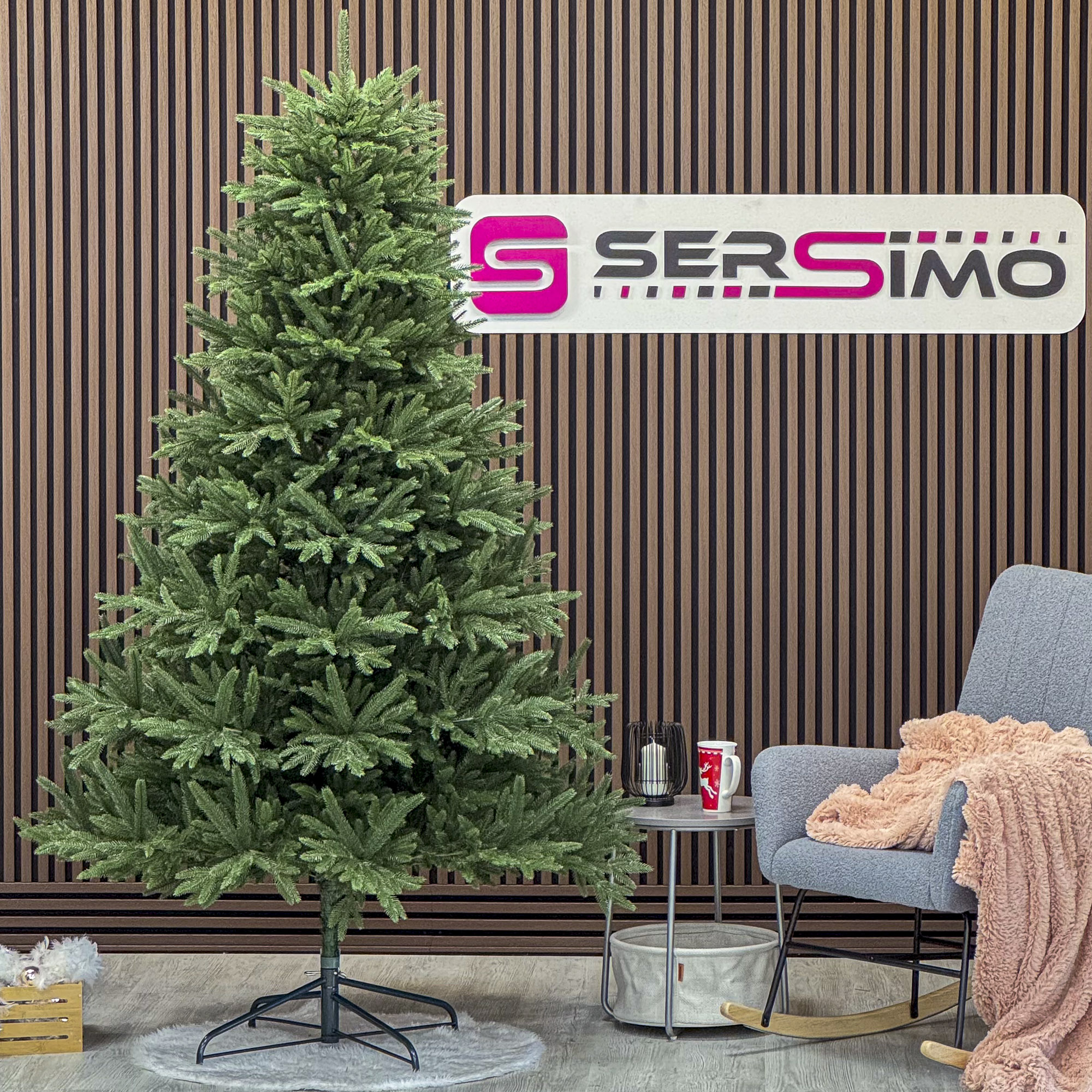 Brad artificial Christmas Deluxe by Sersimo, Alpine, verde, integral 3D, 230 cm