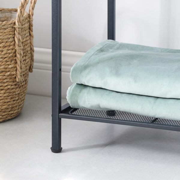 SONGMICS Etajera metalica 5 niveluri, raft ajustabil, pentru baie, bucatarie sau living, 38x30x128 cm, negru - imagine 5