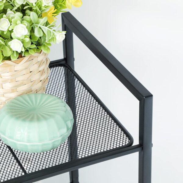 SONGMICS Etajera metalica 5 niveluri, raft ajustabil, pentru baie, bucatarie sau living, 38x30x128 cm, negru - imagine 8