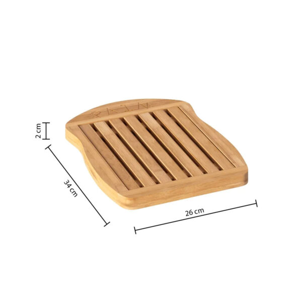 Tocator bambus 5Five dublu pentru paine cu colector firimituri, 34x26x2 cm - imagine 4