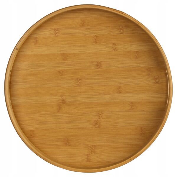 Tava servire rotunda 5Five din bambus si MDF, diametru 40 cm, maro natur - imagine 2
