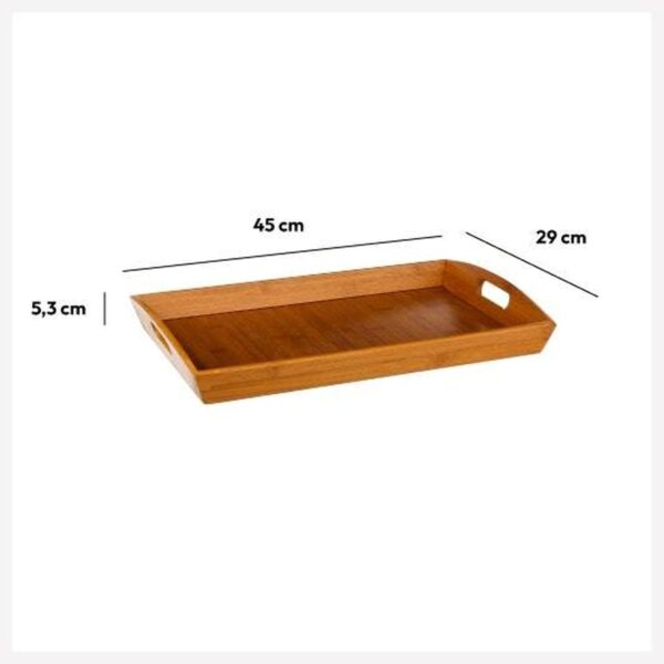 Tava servire 5Five dreptunghiulara din bambus, 44x29 cm, maro natur - imagine 2
