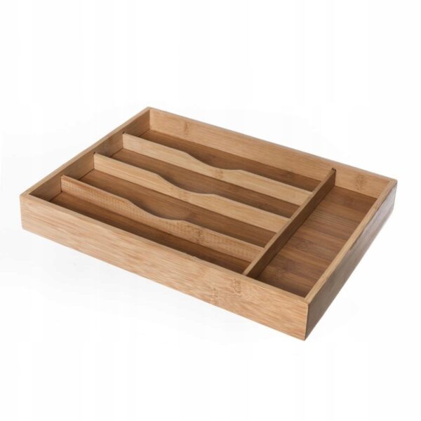 Organizator tacamuri 5Five din bambus si MDF cu 5 compartimente, 34x25 cm, maro natural - imagine 4