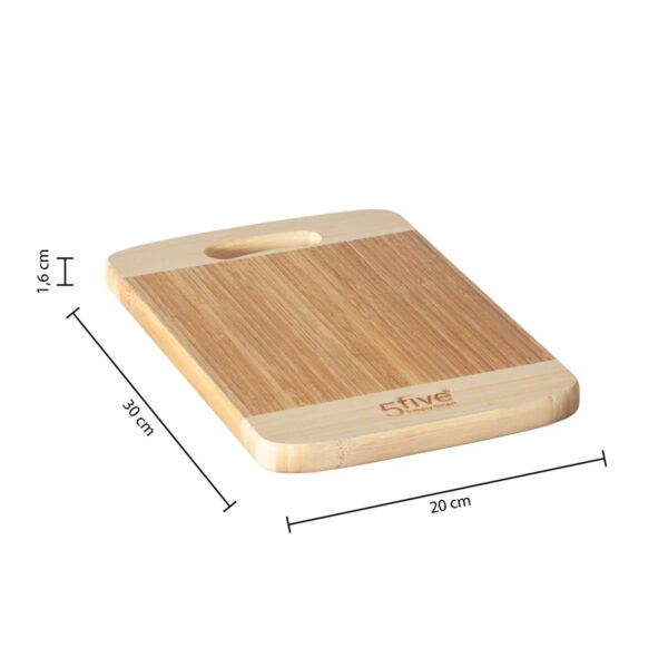 Tocator 5Five din bambus cu maner, pentru taiere sau servire, 30x20 cm, maro natur - imagine 5