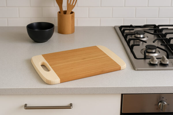 Tocator 5Five din bambus cu maner, pentru taiere sau servire, 30x20 cm, maro natur - imagine 6