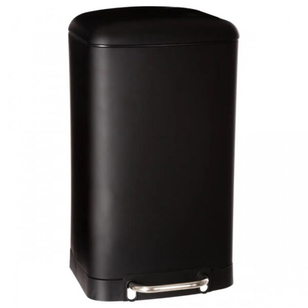 Cos de gunoi cu pedala 5Five Ariane, otel inoxidabil, 30 litri, 34x31x61 cm, negru