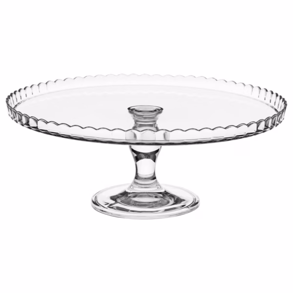 Platou tort Atmosphera Lara din sticla cu capac, diametru 32 cm, transparent - imagine 3