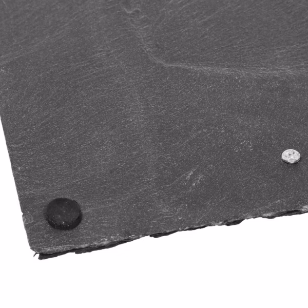 Tava dreptunghiulara Atmosphera din ardezie cu manere, 40x30x3 cm, negru - imagine 3