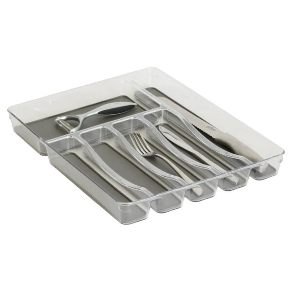 Tava organizare tacamuri 5Five Tidy Smart cu 6 compartimente, 32x40x5 cm, gri - imagine 4