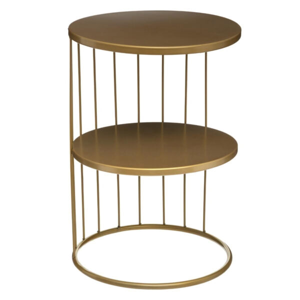 Masuta de cafea Atmosphera Kobu, metal, pe 2 nivele, 36x52 cm, auriu