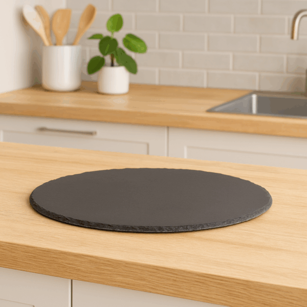 Platou servire Atmosphera ardezie, diametru 32 cm, negru - imagine 2