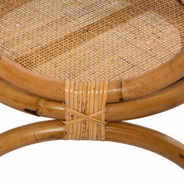Masuta de cafea Atmosphera Farah, ratan si sticla, 60x50 cm, maro natural - imagine 5