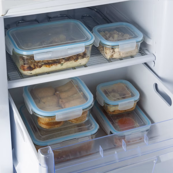 Caserola dreptunghiulara compartimentata 5Five Clipeat, sticla borosilicata, 0.7 L, transparenta - imagine 4