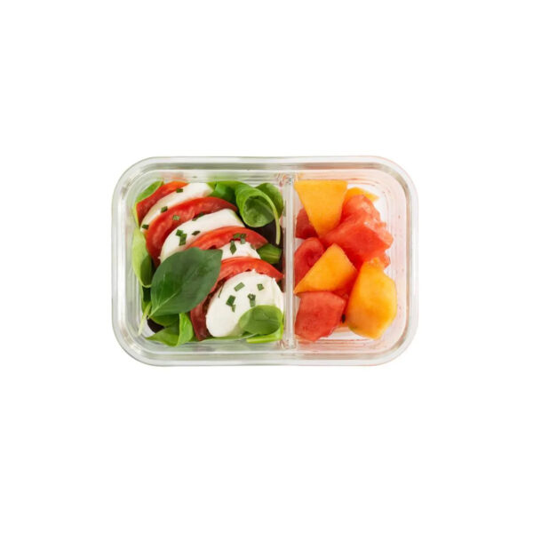 Caserola dreptunghiulara compartimentata 5Five Clipeat, sticla borosilicata, 0.7 L, transparenta - imagine 7