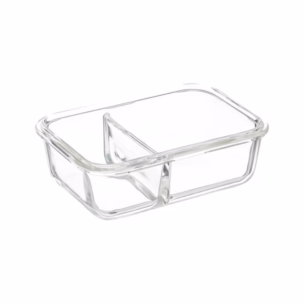 Caserola dreptunghiulara compartimentata 5Five Clipeat, sticla borosilicata, 0.7 L, transparenta - imagine 9
