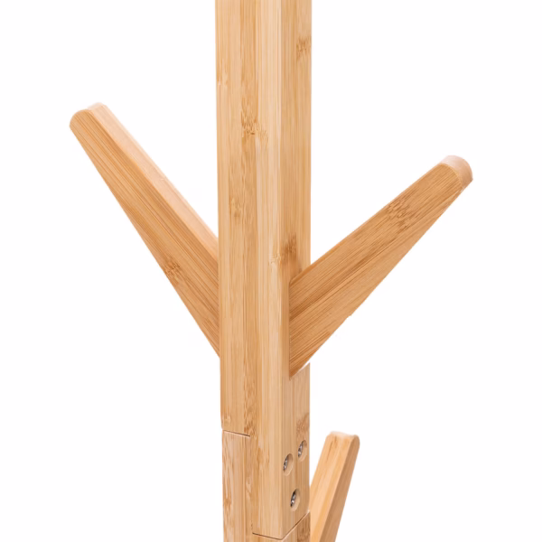 Cuier 5Five Arbre din bambus cu 8 carlige, 179 cm, maro natural - imagine 3
