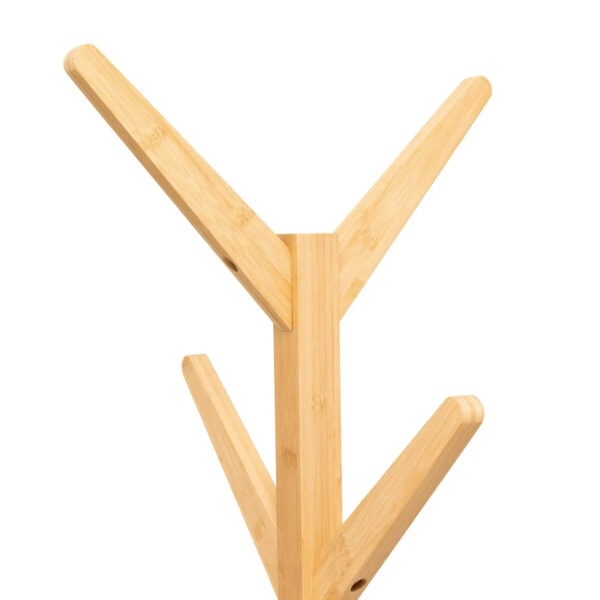 Cuier 5Five Arbre din bambus cu 8 carlige, 179 cm, maro natural - imagine 4