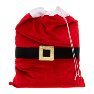 Sac cadouri Mos Craciun 50x70 cm, din poliester, rosu