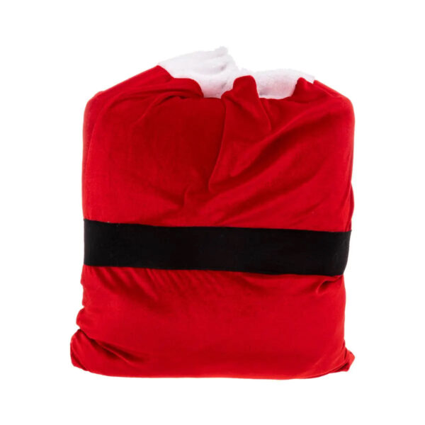 Sac cadouri Mos Craciun 50x70 cm, din poliester, rosu - imagine 3
