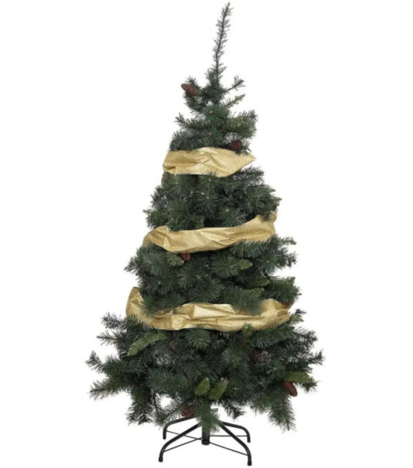 Ghirlanda decorativa panglica 12x500 cm, din PVC, aurie - imagine 2