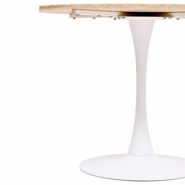 Masa rotunda Atmosphera Elias, 102x74 cm, MDF si metal, bej si alb - imagine 4