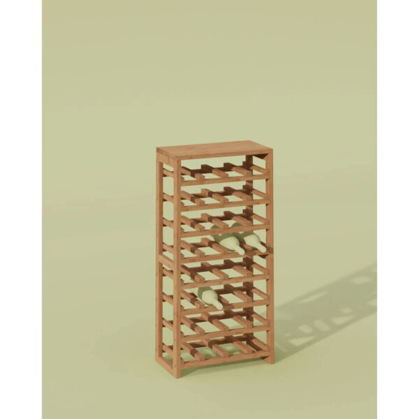 Suport sticle 5Five Linha bambus pentru 32 sticle, 45x24x89 cm, maro natural - imagine 6