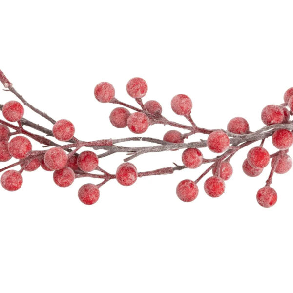 Ghirlanda decorativa cu fructe rosii, 190 cm, rosu - imagine 3