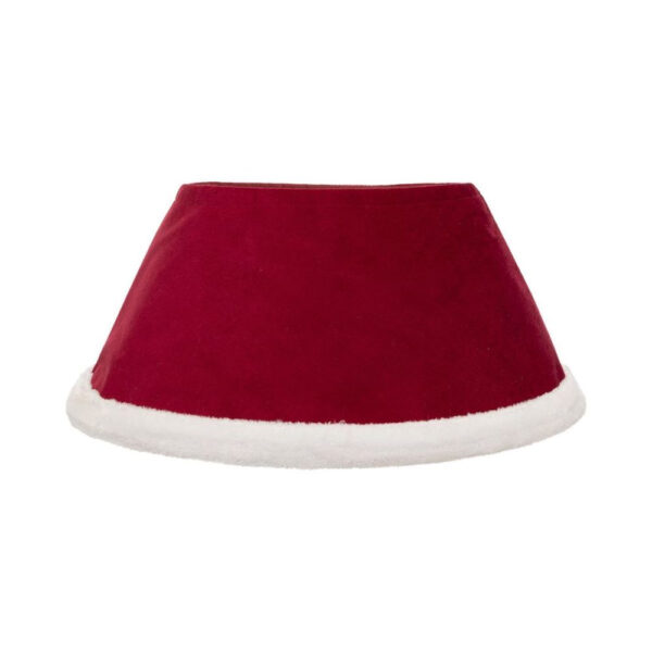Husa decorativa tip fusta pentru bradul de Craciun, pufoasa, diametru 56 cm, rosu - imagine 3