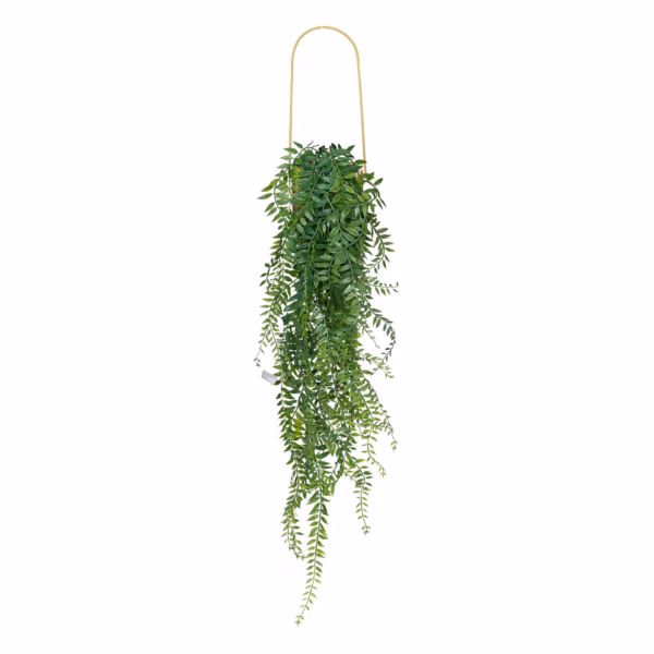 Planta artificiala suspendata Atmosphera Le Collectionneur cu ghiveci ceramic, 105 cm, auriu