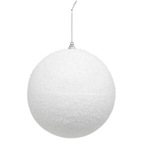 Glob decorativ mare, tip bulgare de zapada, diametru 15 cm, alb